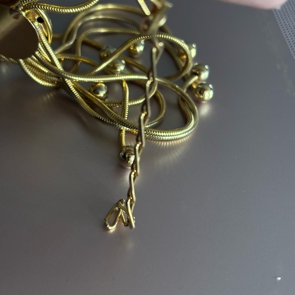 Vintage Gold Tone long Length Necklace w/Ball Dangles - Picture 9 of 9